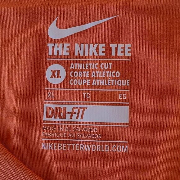 Nike Tee Womens Orange Dri Fit Short Sleeved T Shirt - Picture 3 of 9
